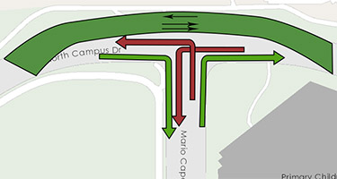 North Medical Drive and Mario Capecchi Drive Intersection Construction Map