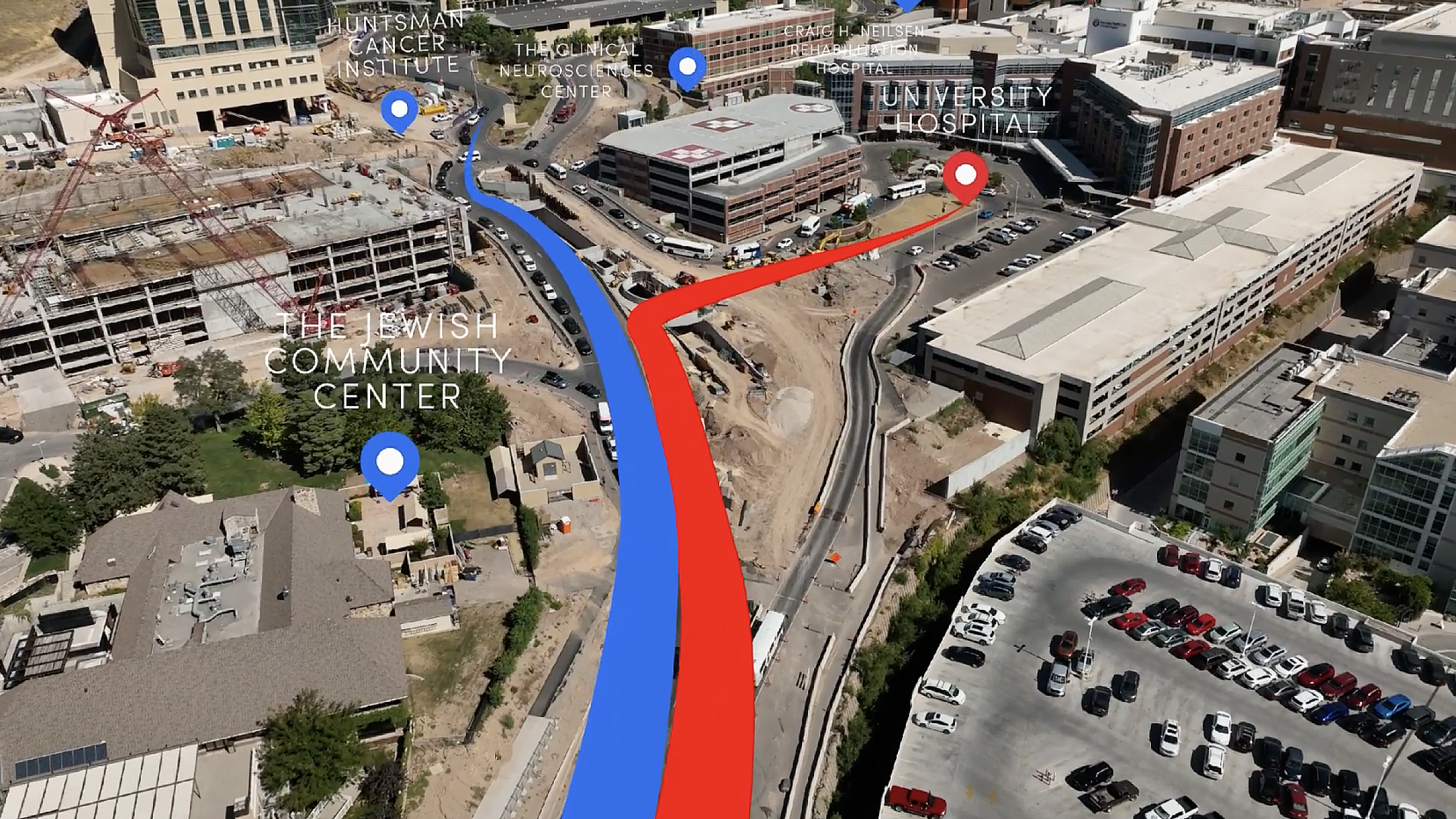 traffic map eastbound toward health sciences building
